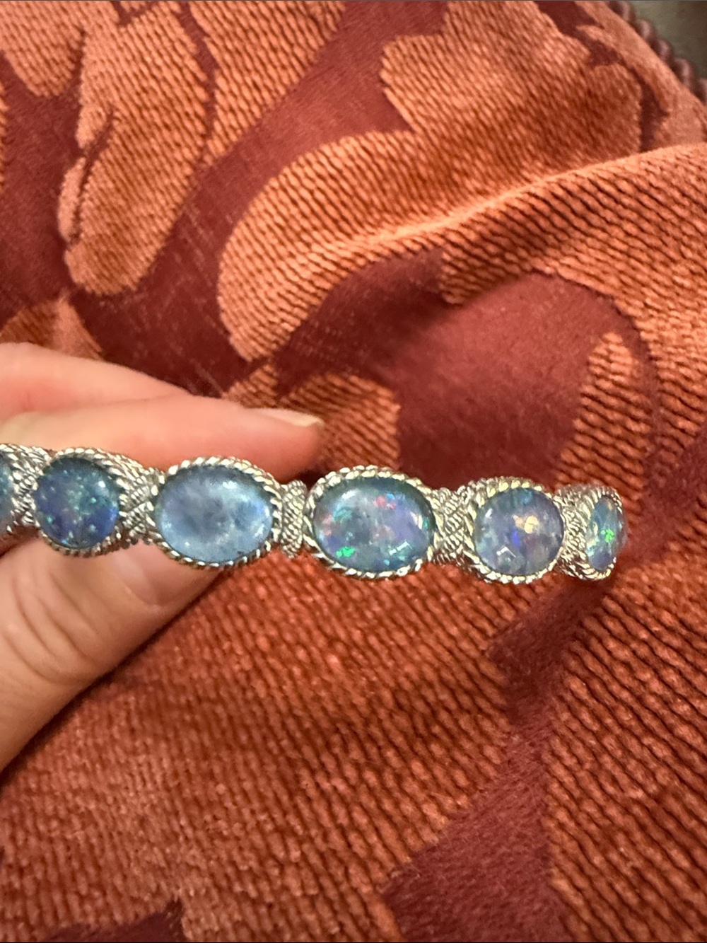 Judith Ripka Sterling Silver Blue Opal Link Bracelet - Women Jewelry - Picture 8 of 10
